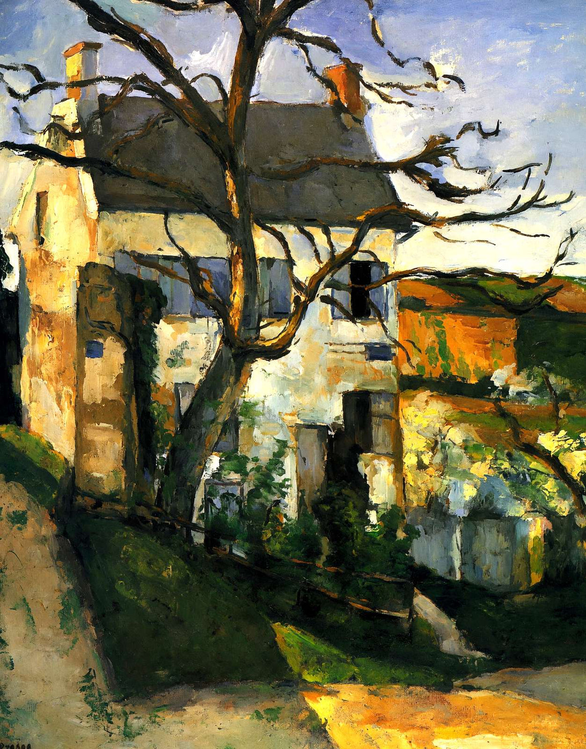 The House and the Tree 1874 Painting by Paul Cezanne Fine Art Print (6 Sizes)