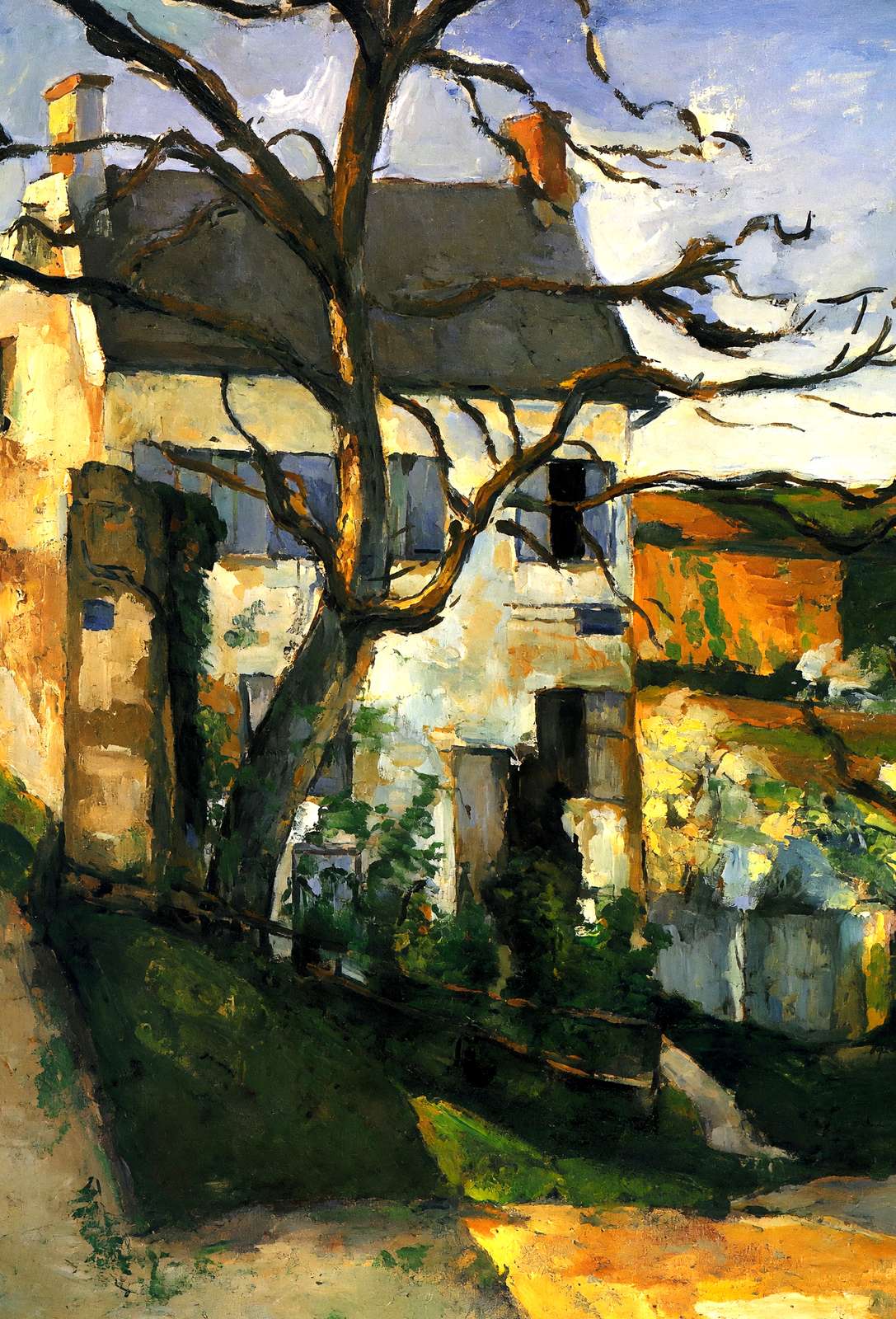 The House and the Tree 1874 Painting by Paul Cezanne Fine Art Print (6 Sizes)
