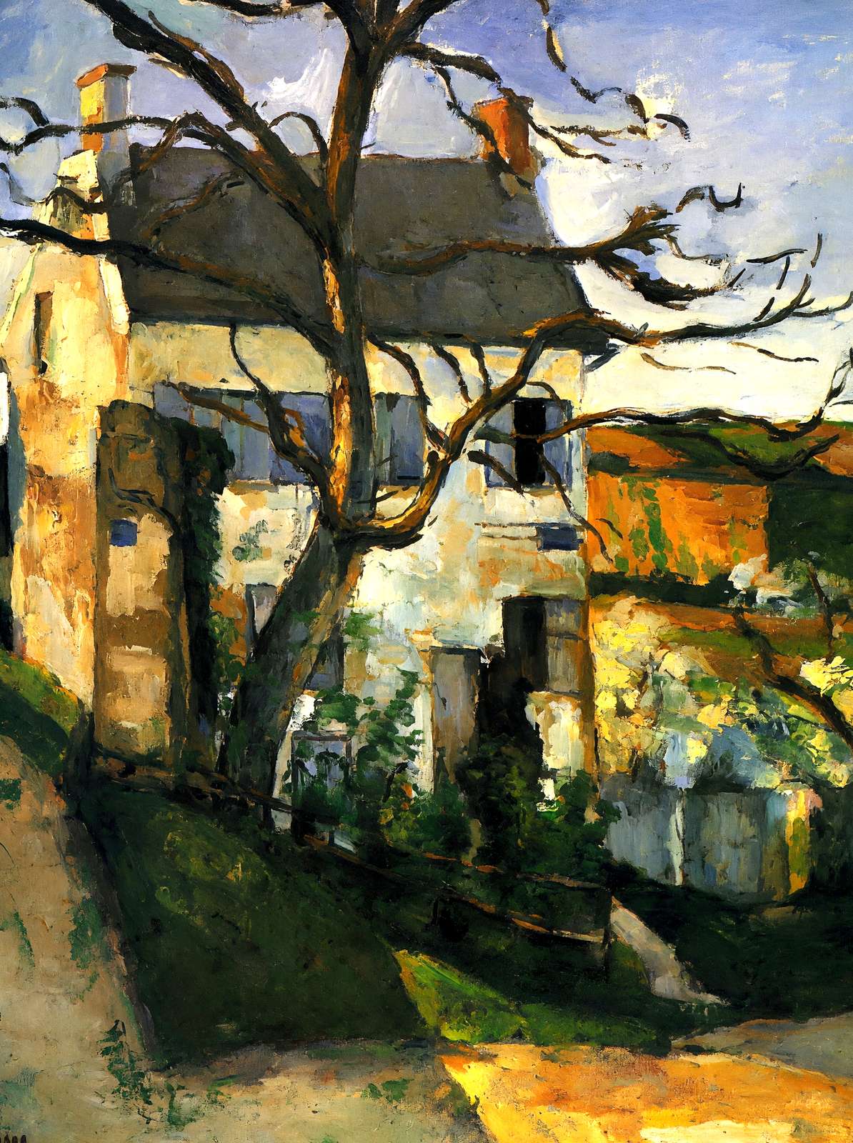 The House and the Tree 1874 Painting by Paul Cezanne Fine Art Print (6 Sizes)