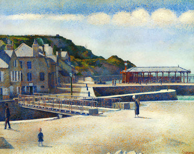 The Harbour and the Quays at Port-En-Bessin fine art print by Georges Seurat (1888)
