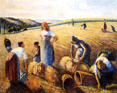 The Gleaners Painting by Camille Pissarro 8x10" Art Print - Restored