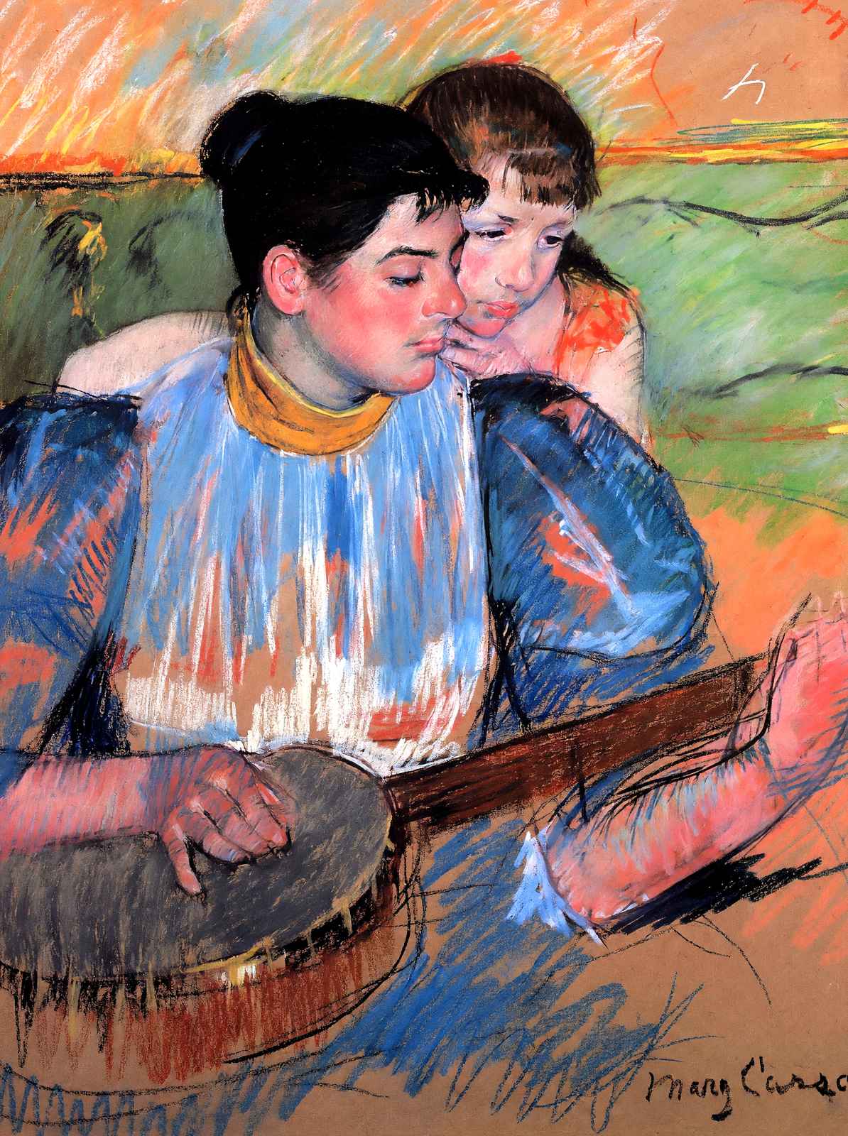 The Banjo Lesson 1894 Painting by Mary Cassatt Art Print (6 Sizes)
