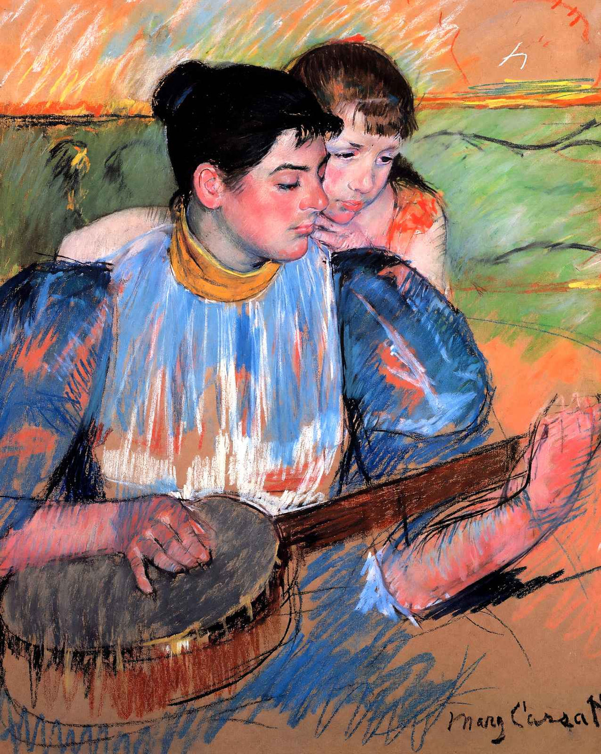 The Banjo Lesson painting by Mary Cassatt (1894)