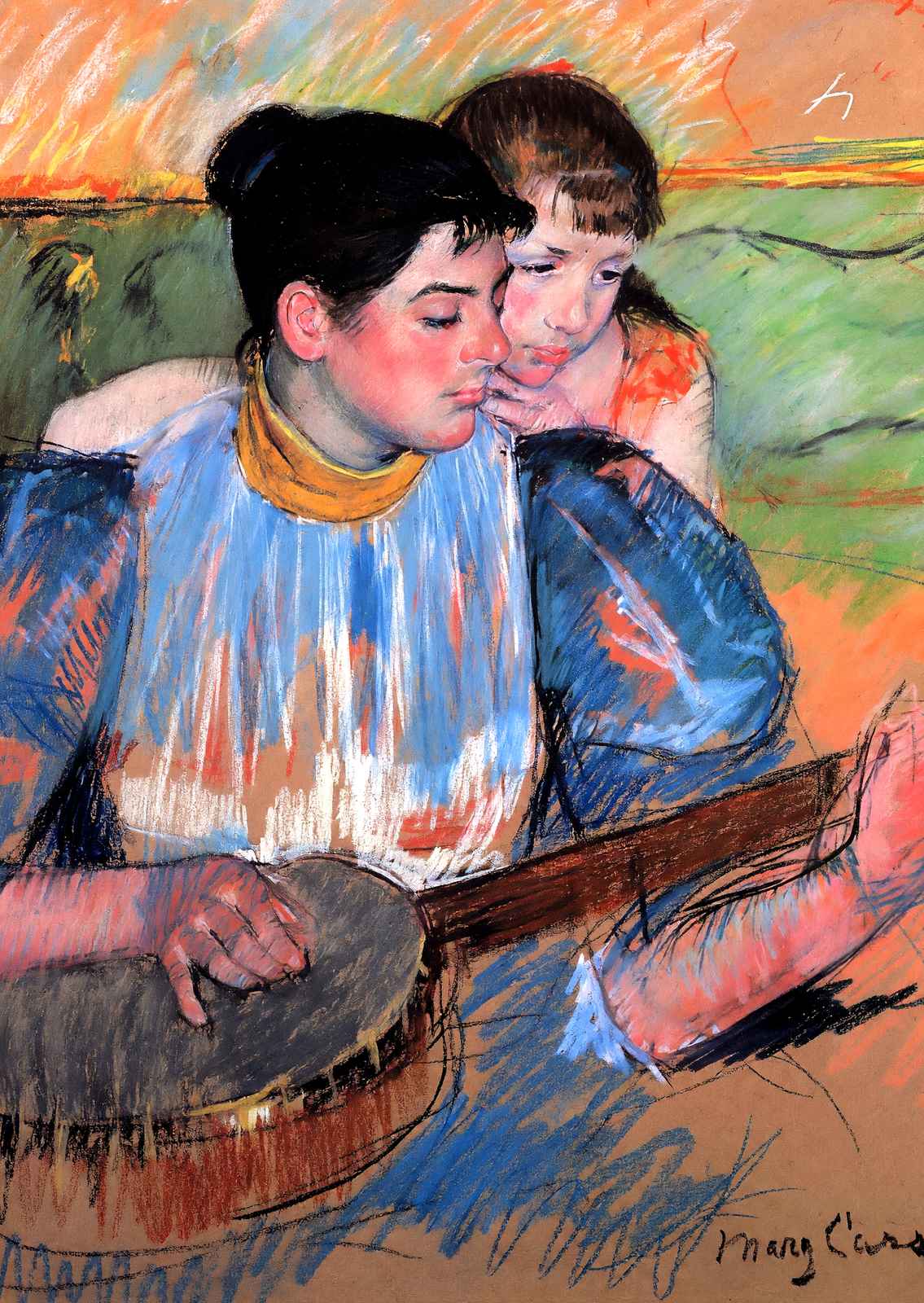 The Banjo Lesson 1894 Painting by Mary Cassatt Art Print (6 Sizes)