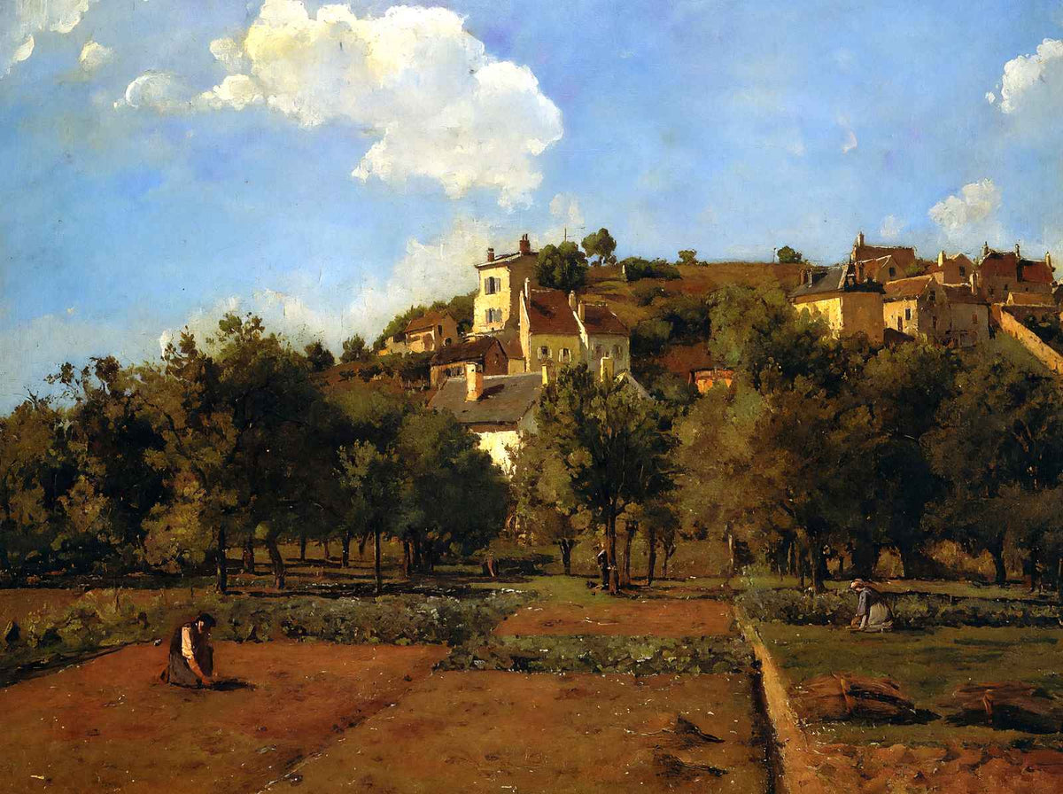 The Gardens of L'Hermitage, Pontoise 1867 by Pissarro Art Print (6 Sizes)