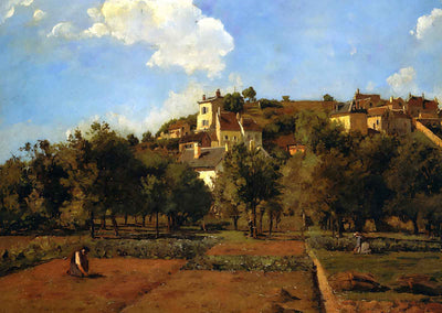The Gardens of L'Hermitage, Pontoise 1867 by Pissarro Art Print (6 Sizes)