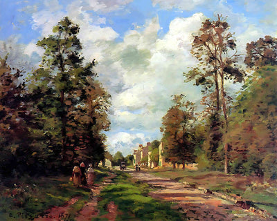 The Road to Louveciennes at the Outskirts of the Forest 8x10" Print - Restored