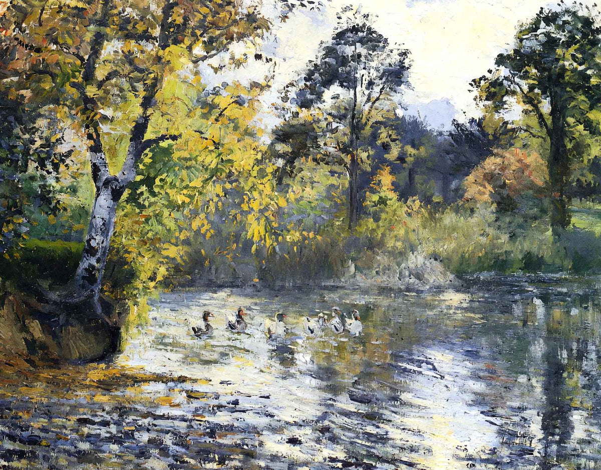 The Pond at Montfoucault Art Print 1874 Painting by Camille Pissarro (6 Sizes)