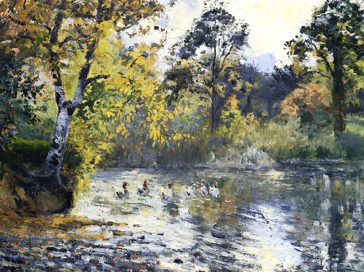The Pond at Montfoucault Art Print 1874 Painting by Camille Pissarro (6 Sizes)