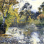 The Pond at Montfoucault painting print by Camille Pissarro (1874)