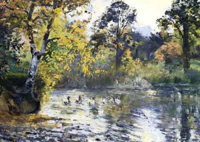 The Pond at Montfoucault Art Print 1874 Painting by Camille Pissarro (6 Sizes)