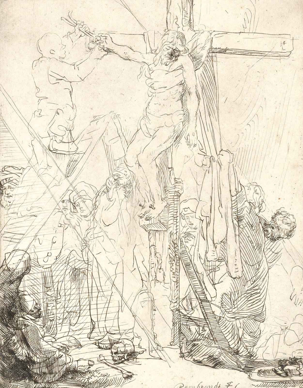 The Descent from the Cross Art Print 1642 Drawing by Rembrandt (6 Sizes)