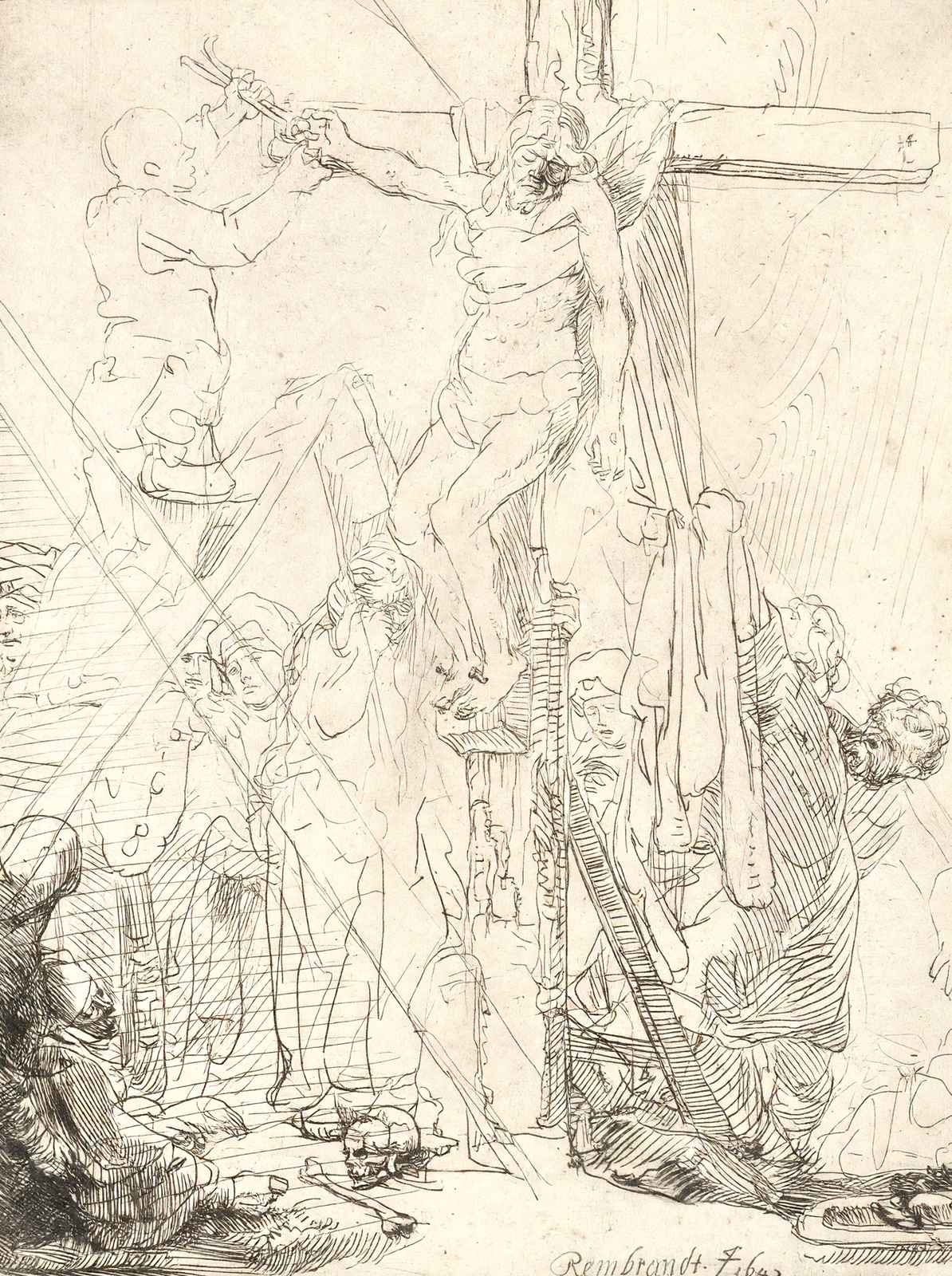 The Descent from the Cross Art Print 1642 Drawing by Rembrandt (6 Sizes)