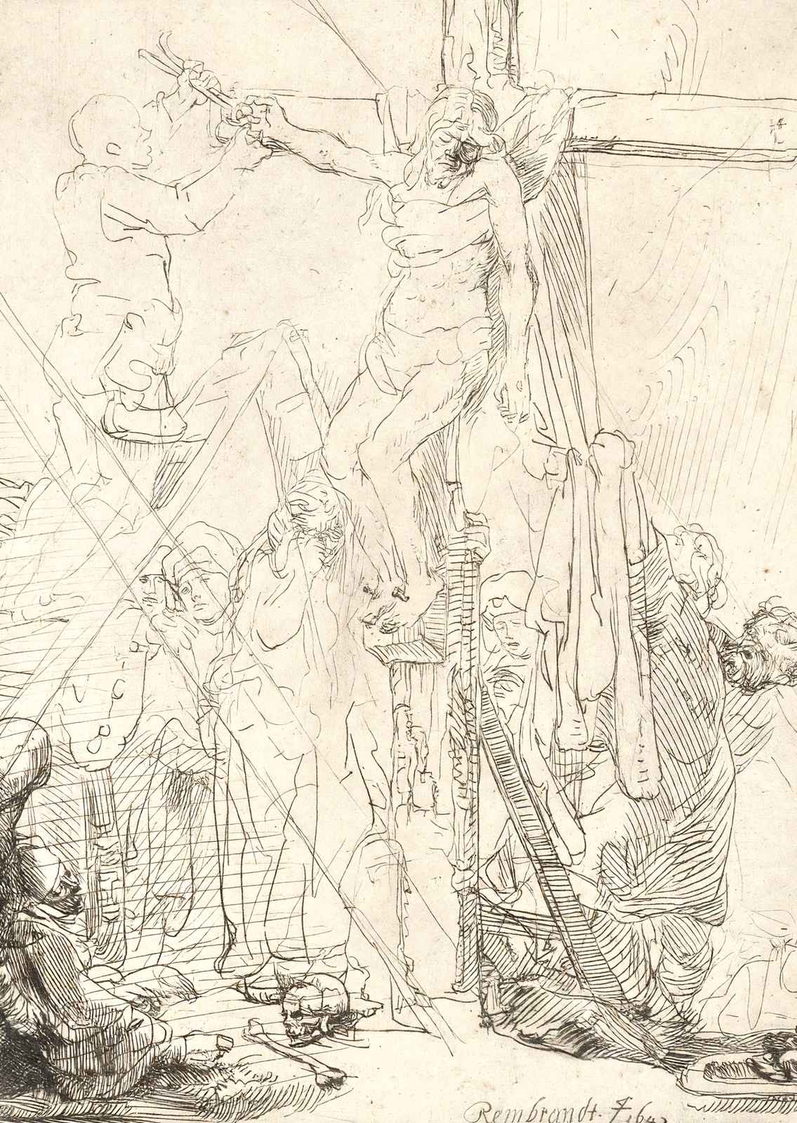 The Descent from the Cross Art Print 1642 Drawing by Rembrandt (6 Sizes)