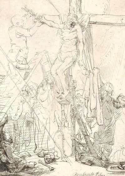 The Descent from the Cross Art Print 1642 Drawing by Rembrandt (6 Sizes)