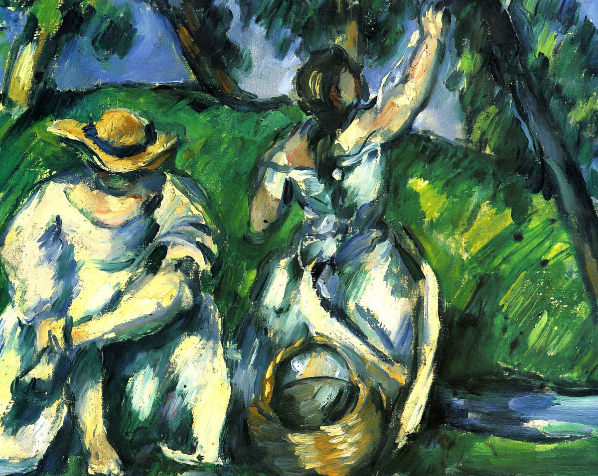 The Obstpfluckerin art print by Paul Cezanne (1877)