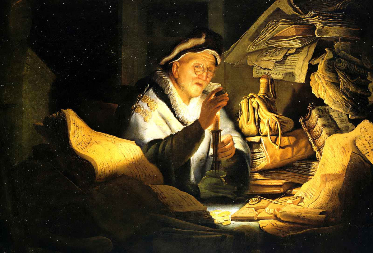 The Rich Fool 1627 Painting by Rembrandt Fine Art Print (6 Sizes) - High Quality
