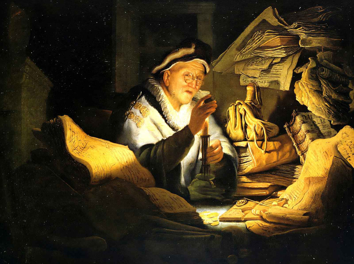 The Rich Fool 1627 Painting by Rembrandt Fine Art Print (6 Sizes) - High Quality