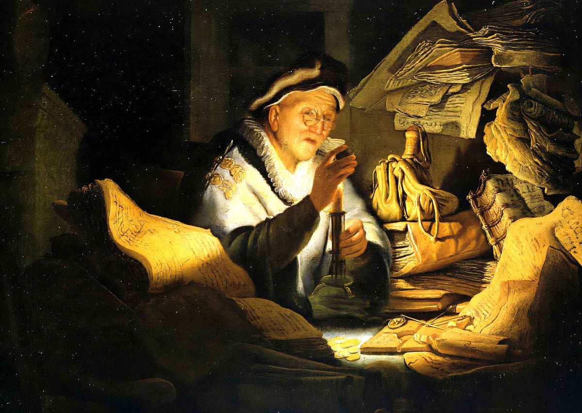 The Rich Fool 1627 Painting by Rembrandt Fine Art Print (6 Sizes) - High Quality