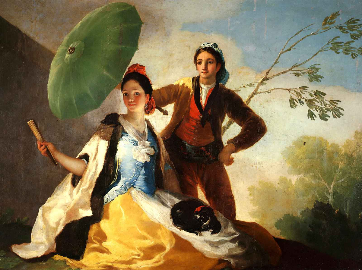 The Parasol Art Print 1777 Painting by Francisco Goya (6 Sizes) - Premium Print