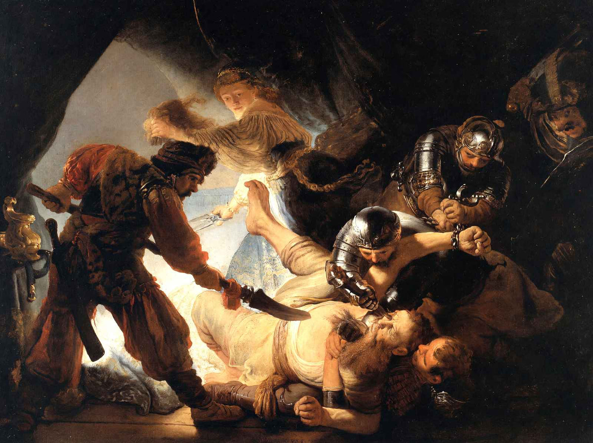 The Blinding of Samson Art Print 1636 Painting by Rembrandt (6 Sizes)