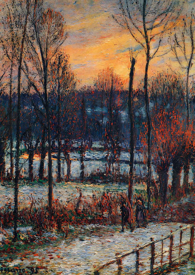 The Effect of Snow, Sunset, Eragny 1895 by Camille Pissarro Art Print (6 Sizes)