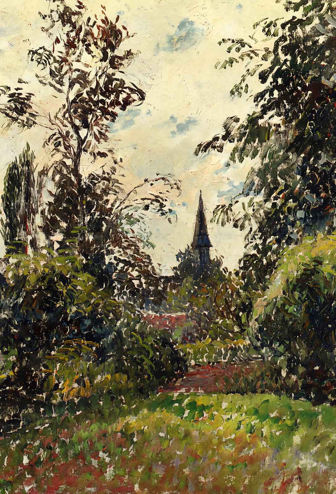 The Bazincourt Steeple (Study) 1895 by Camille Pissarro Art Print (6 Sizes)