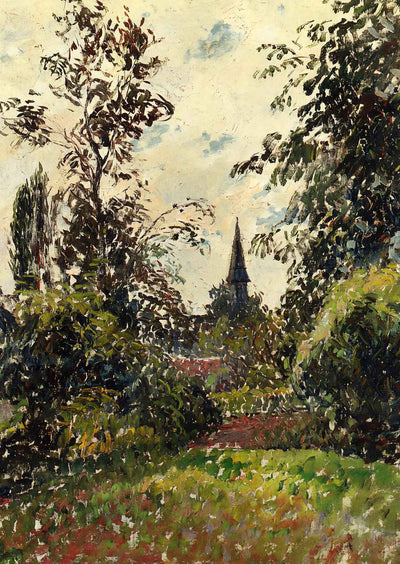 The Bazincourt Steeple (Study) 1895 by Camille Pissarro Art Print (6 Sizes)
