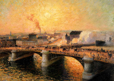 The Pont Boieldieu, Rouen, Sunset Art Print 1896 by Camille Pissarro (6 Sizes)