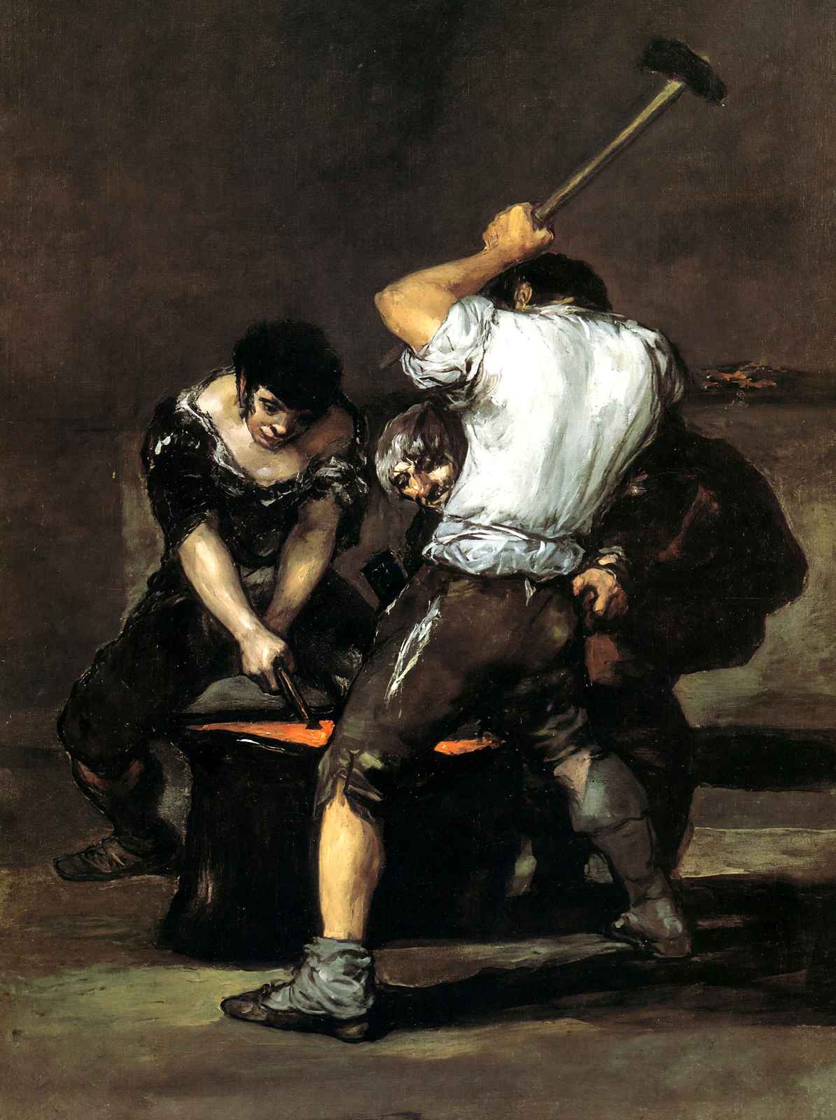The Forge 1816 Painting by Francisco Goya Fine Art Print (6 Sizes) - Restored