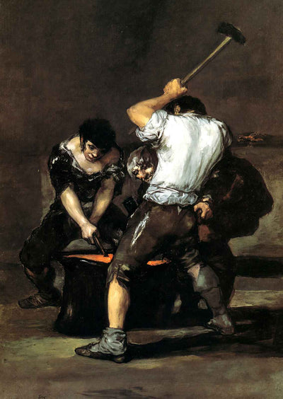 The Forge 1816 Painting by Francisco Goya Fine Art Print (6 Sizes) - Restored
