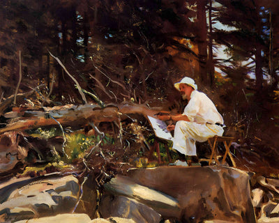 The Artist Sketching 1922 Painting by John Singer Sargent 8x10" Art Print