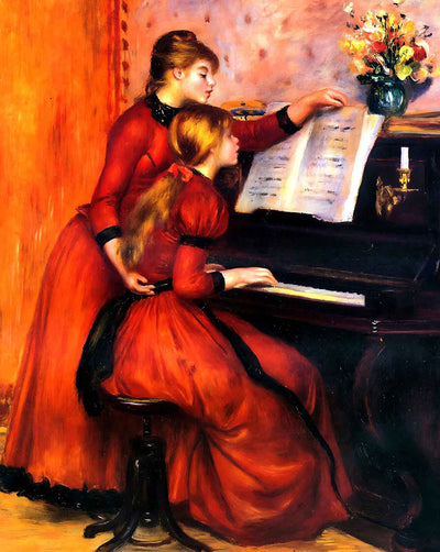 The Piano Lesson art print by Pierre-Auguste Renoir (1889)