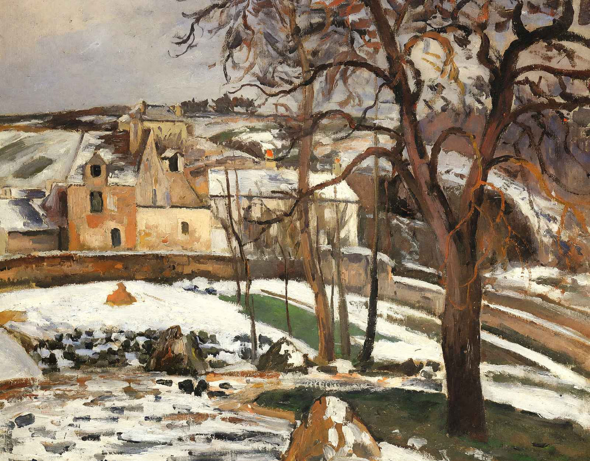 The Effect of Snow at L'Hermitage, Pontoise Art Print 1875 by Pissarro (6 Sizes)