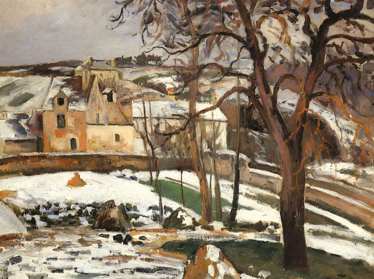 The Effect of Snow at L'Hermitage, Pontoise Art Print 1875 by Pissarro (6 Sizes)