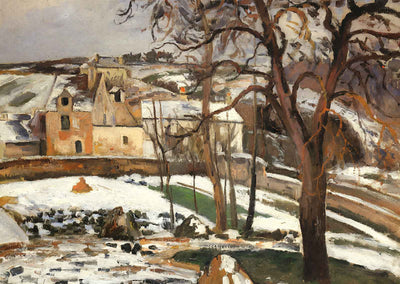 The Effect of Snow at L'Hermitage, Pontoise Art Print 1875 by Pissarro (6 Sizes)