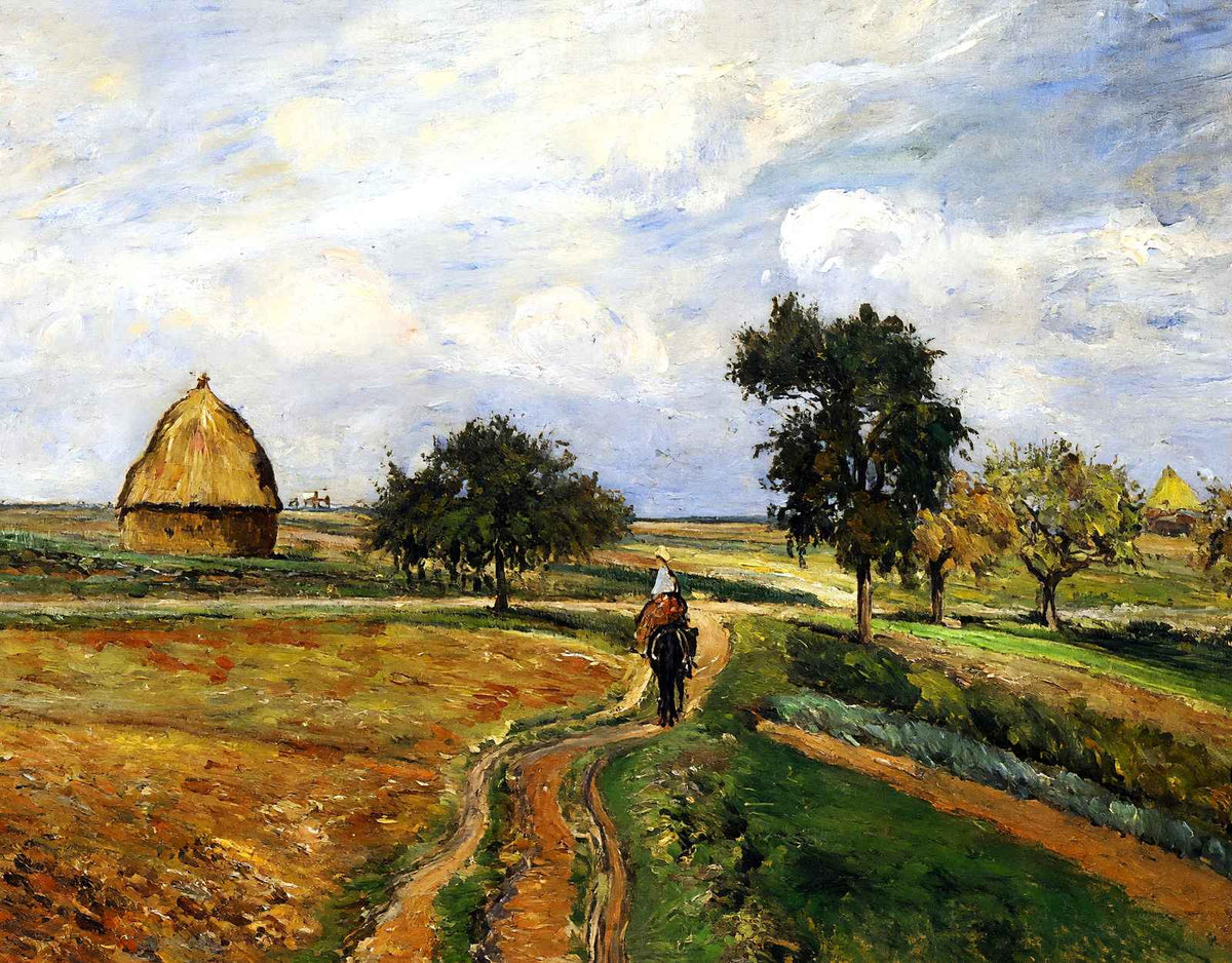 The Old Ennery Road in Pontoise Art Print 1877 by Camille Pissarro (6 Sizes)