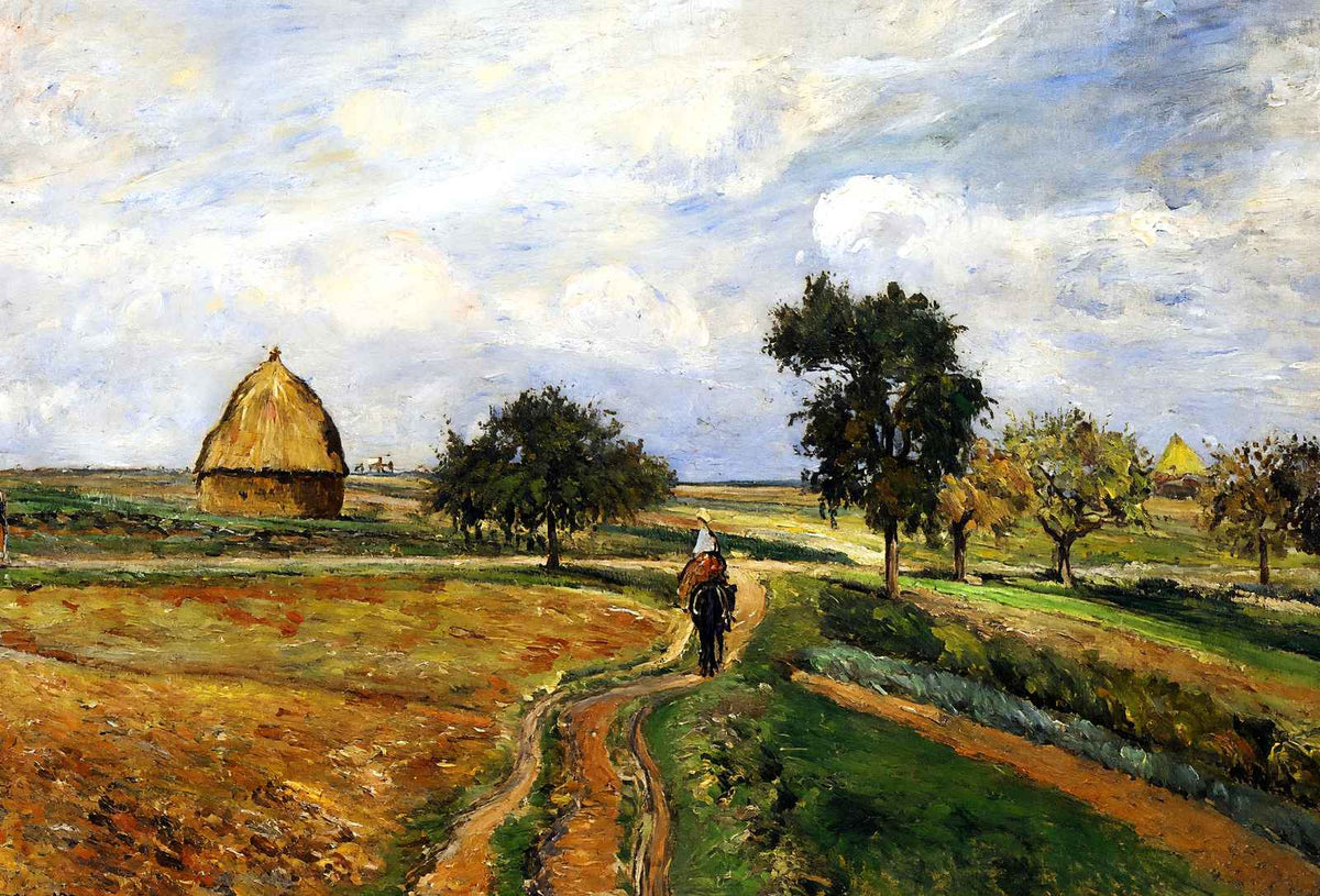 The Old Ennery Road in Pontoise Art Print 1877 by Camille Pissarro (6 Sizes)