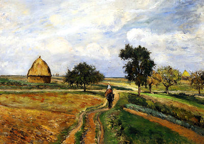 The Old Ennery Road in Pontoise Art Print 1877 by Camille Pissarro (6 Sizes)