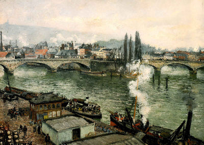 The Pont Corneille, Rouen, Grey Weather 1896 by Pissarro Art Print (6 Sizes)