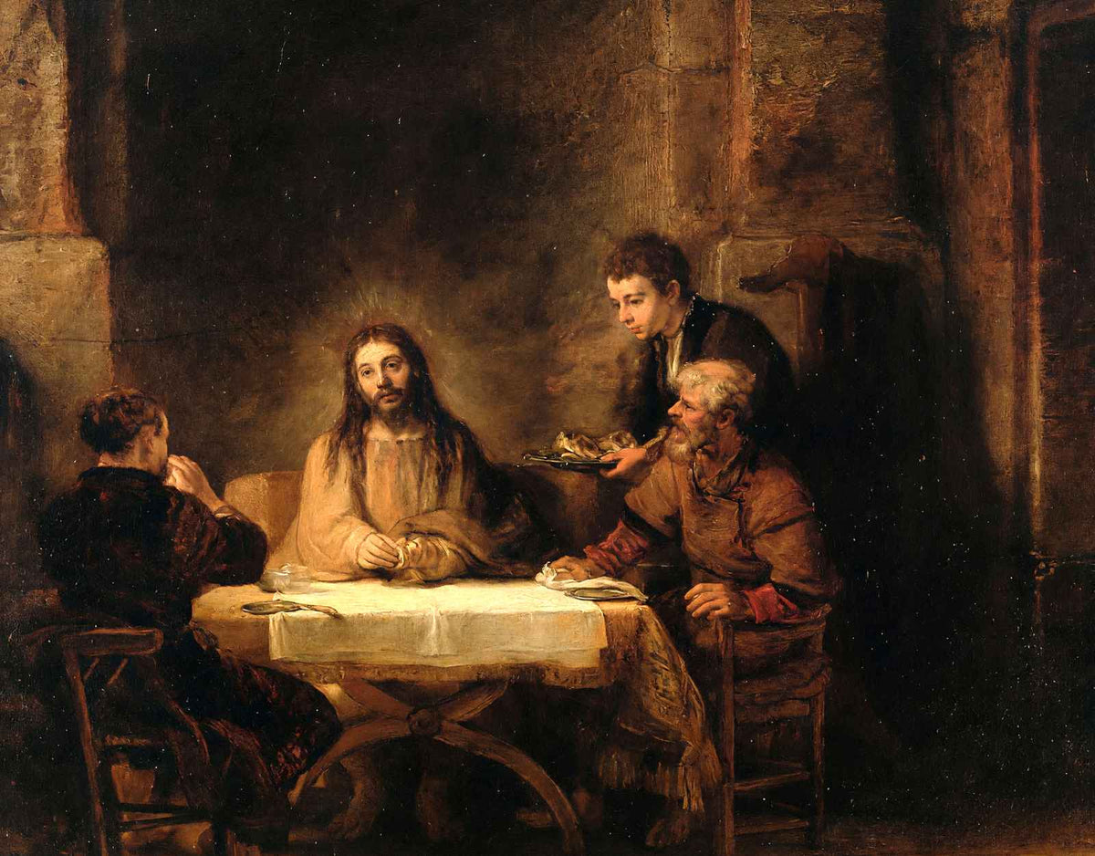 The Supper at Emmaus 1648 Painting by Rembrandt Fine Art Print (6 Sizes)