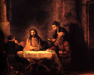 The Supper at Emmaus Painting by Rembrandt 8x10" Art Print (Archival Paper)