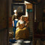 The Love Letter Art Print 1669 Painting by Johannes Vermeer (6 Sizes) - Restored