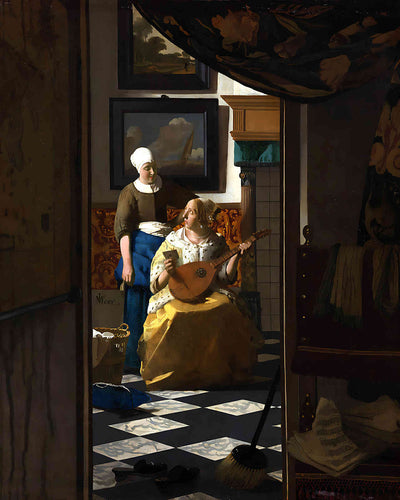 The Love Letter Painting by Johannes Vermeer 8x10" Art Print - Restored