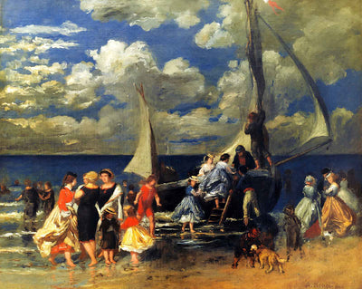 The Return of the Boating Party painting print by Pierre-Auguste Renoir (1862)