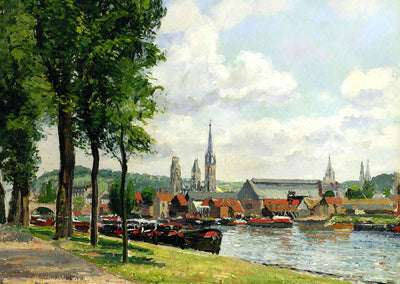 The Cours La Riene, the Notre Dame Cathedral, Rouen 1898 Art Print (6 Sizes)