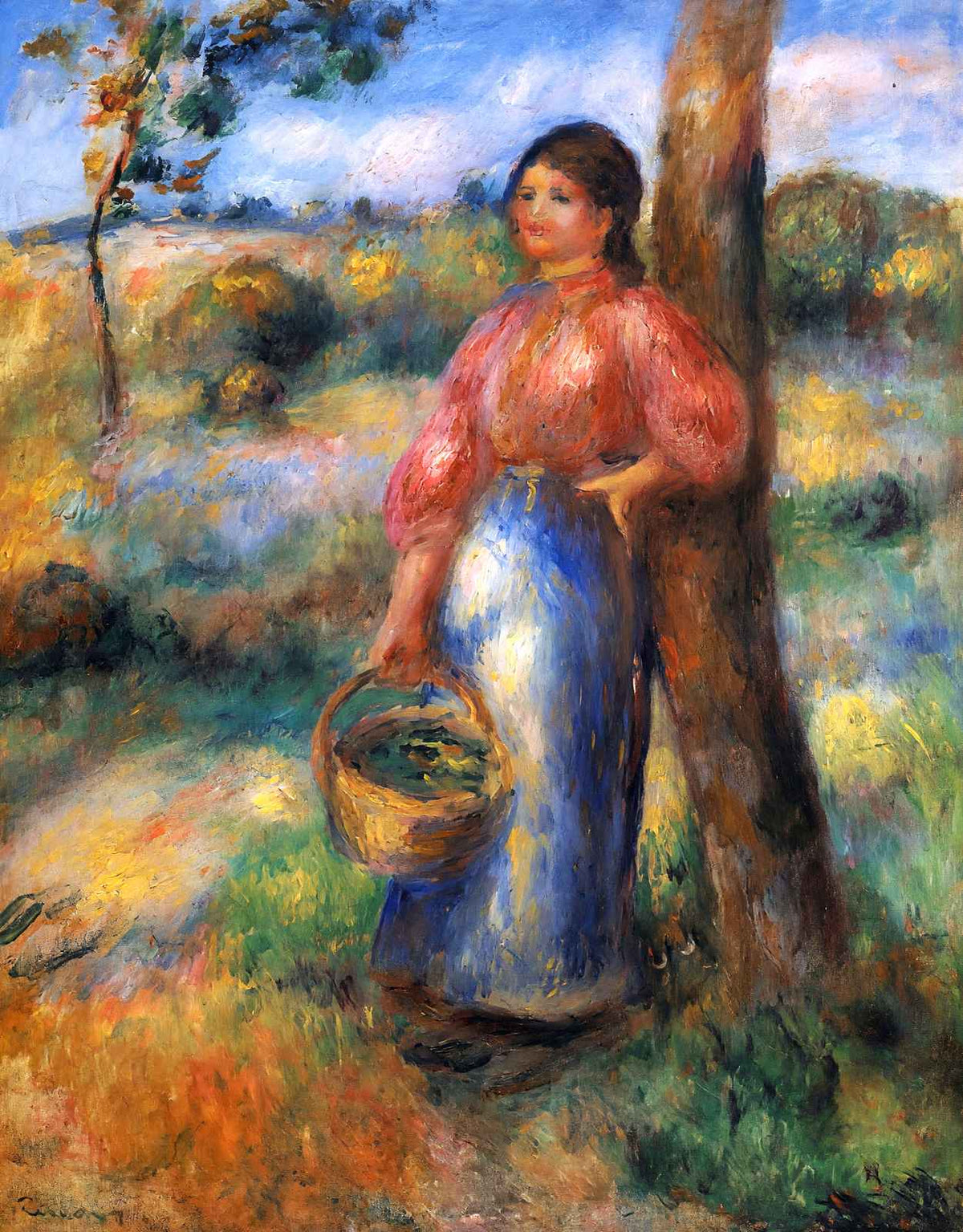 The Shepherdess Art Print 1902 Painting by Pierre-Auguste Renoir (6 Sizes)