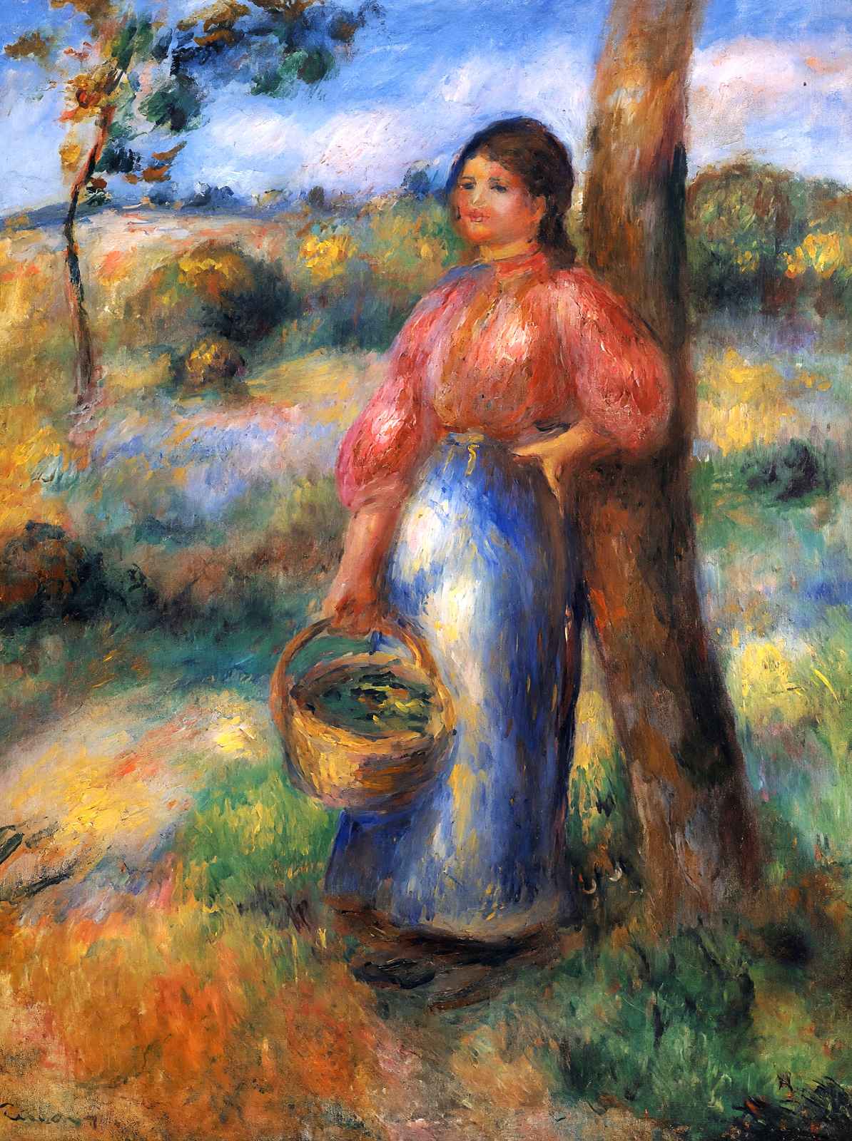 The Shepherdess Art Print 1902 Painting by Pierre-Auguste Renoir (6 Sizes)