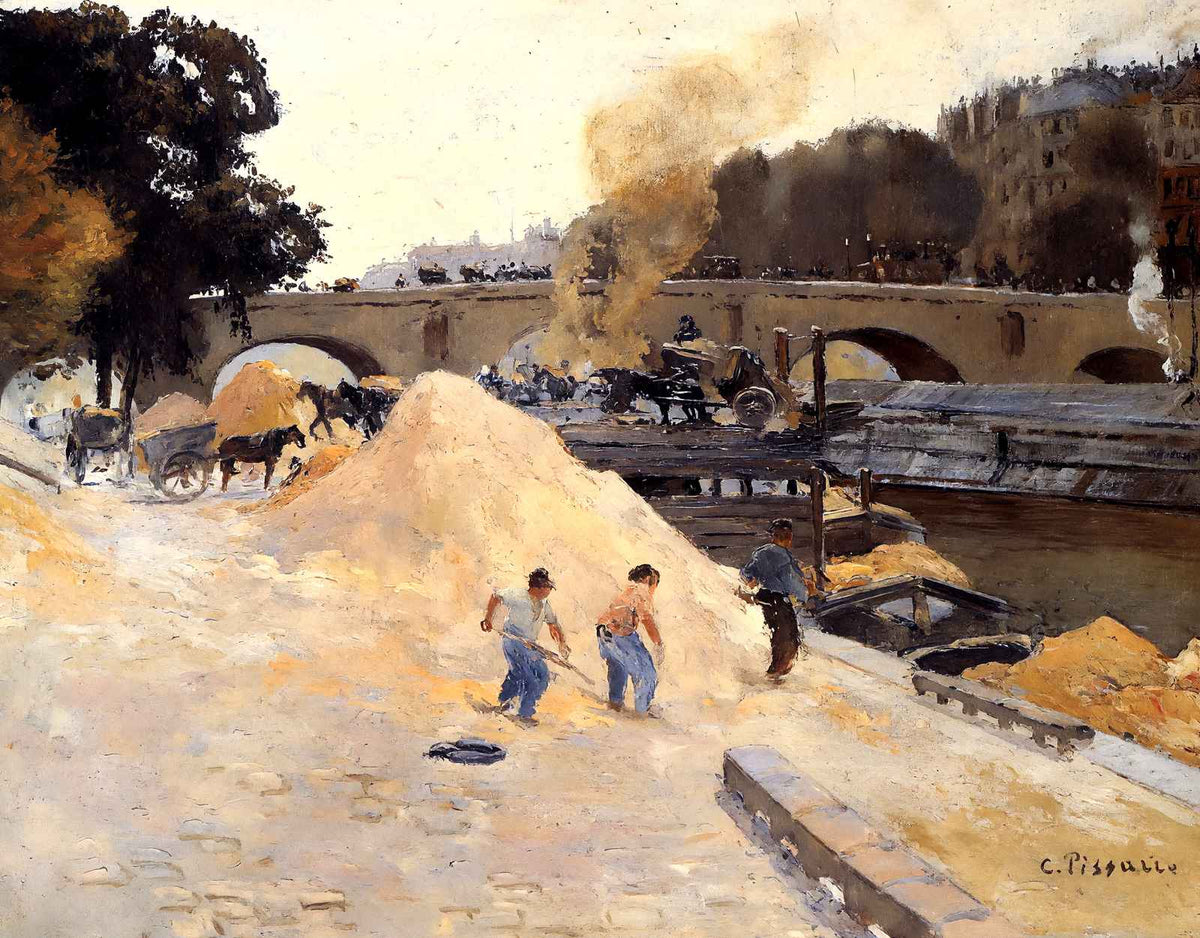 Banks of the Seine in Paris, Pont Marie, Quai D'Anjou 1875 Art Print (6 Sizes)