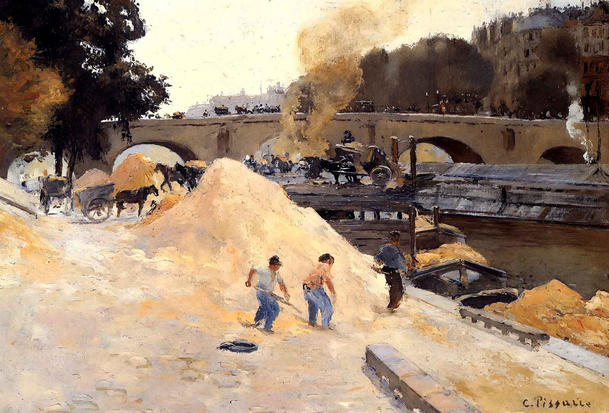 Banks of the Seine in Paris, Pont Marie, Quai D'Anjou 1875 Art Print (6 Sizes)